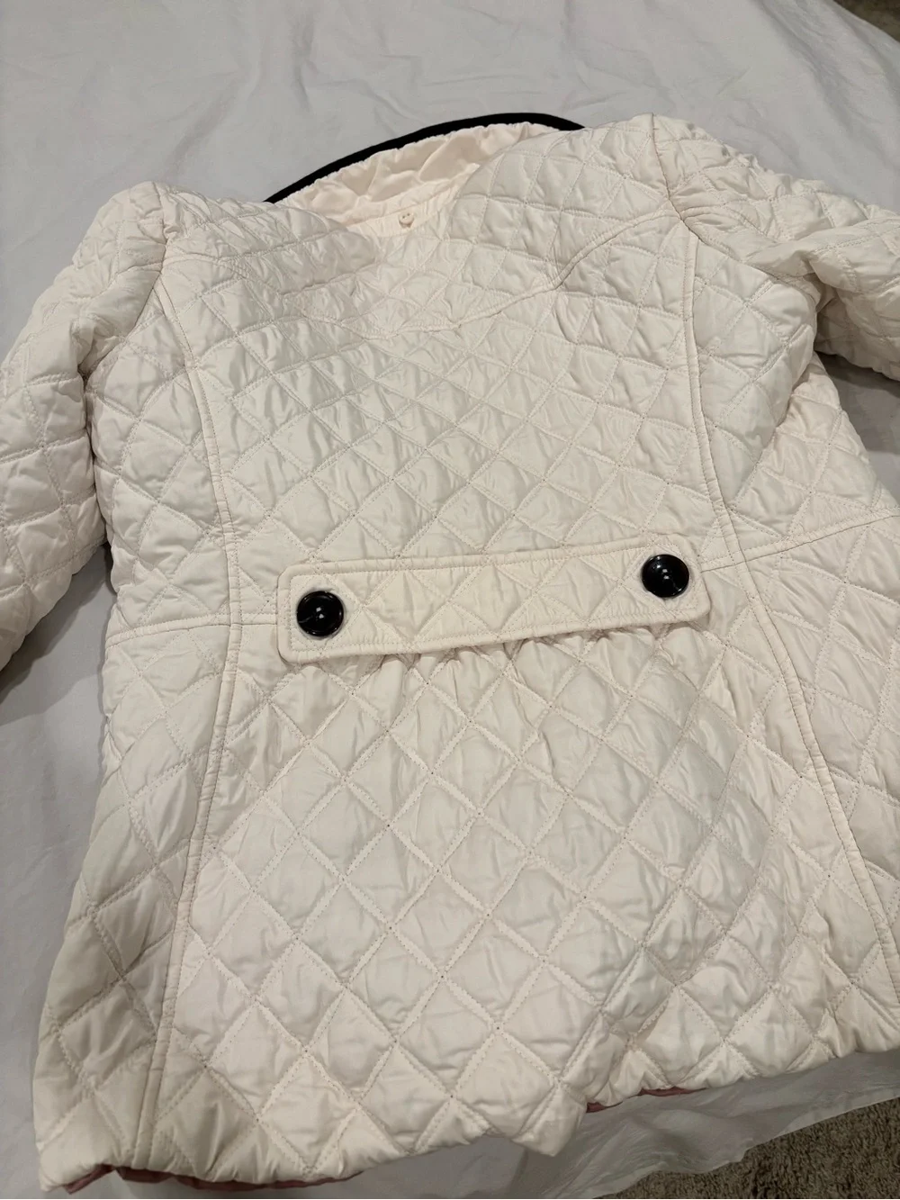 Kate Spade Cream Quilted Jacket with Black Piping Excellent condition